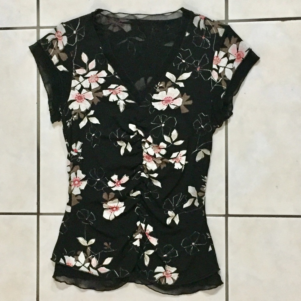 Black chiffon blouse, size S